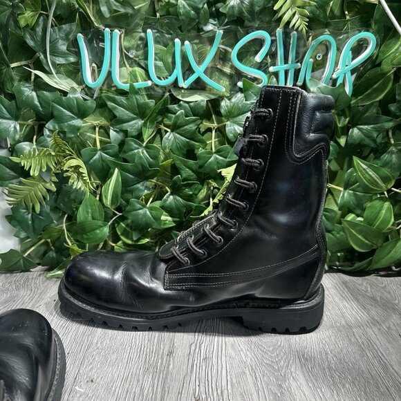 All American Boot MFG Mens 13 D Vibram Combat Station Fire EMS Black Leather
